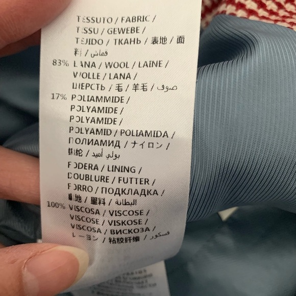 Gucci women Prince of wales red blue plaid wool blend checkered blazer jacket - Picture 15 of 15